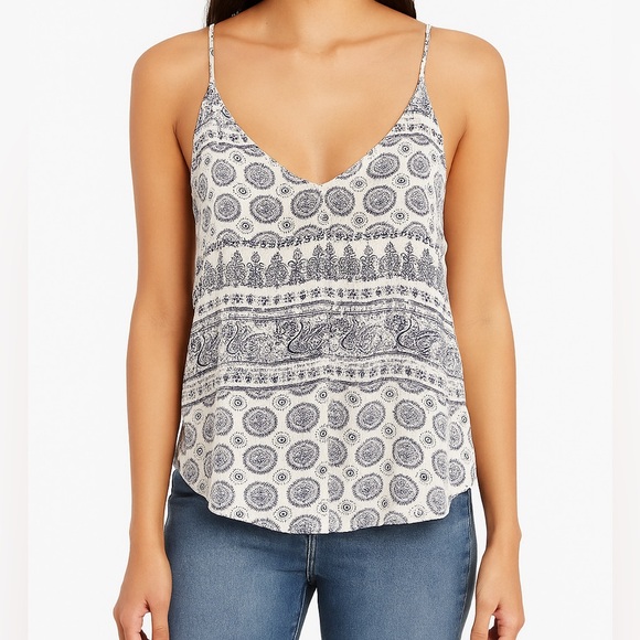 Forever 21 Tops - Forever 21 Blue and White Paisley Spaghetti Strap Blouse
